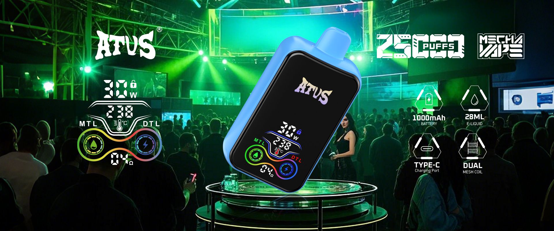 ATVS Vape Ireland | Disposable Vape Refillable Pods kit 25000, 30000, 40000, 45000Puffs with best price