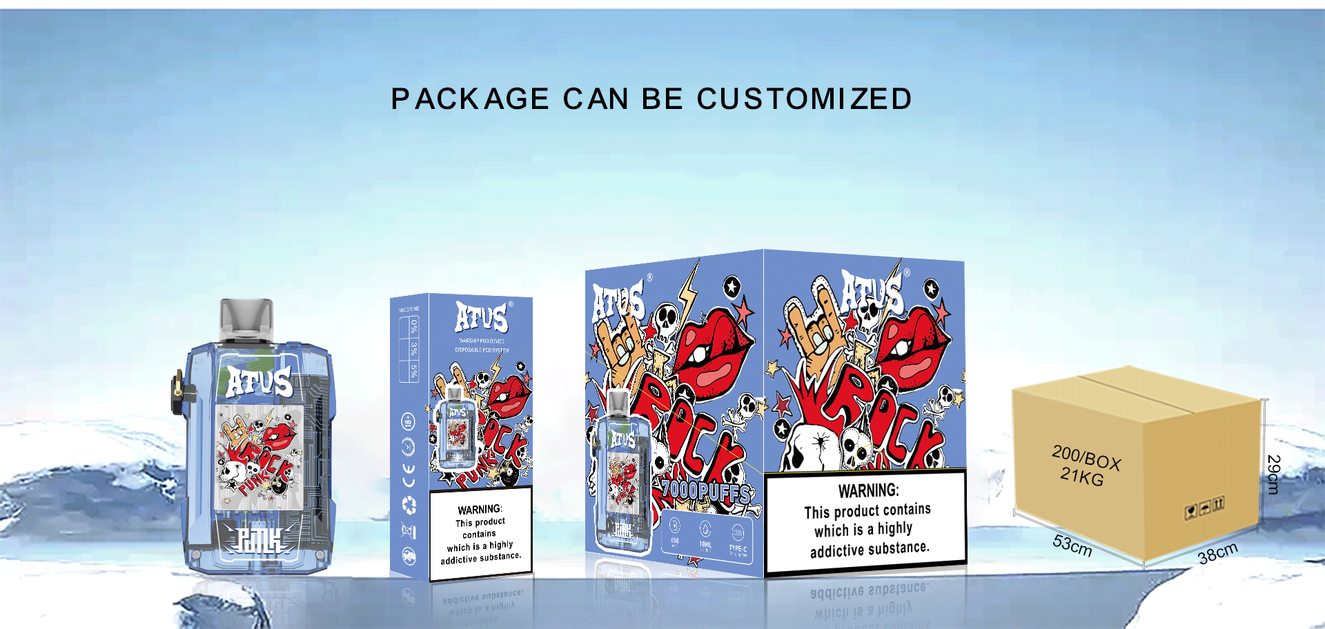 7000 Puffs Vape with rechargeable and adjustable airflow 10ml Custom Packaging Private Label Accepted ATVS EU Stock fast ship disposable pod