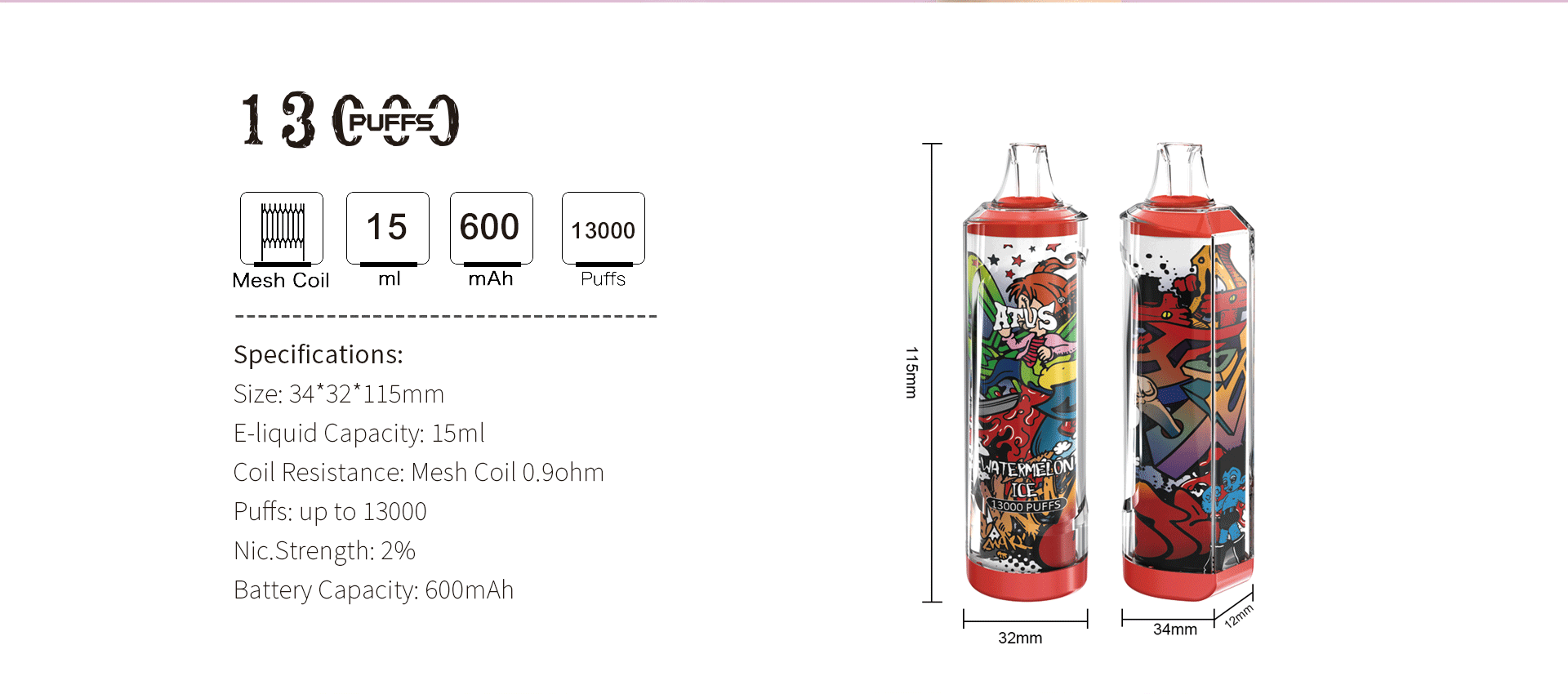 13000 Puffs Disposable Vape with rechargeable Portable Custom 600mAh High Output Disposable Vape Featuring
