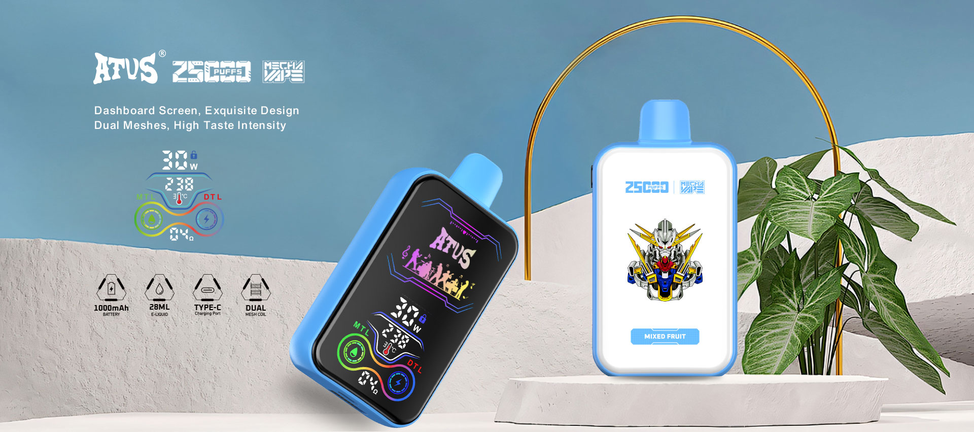 25000 Puffs Disposable Vape with Full screen rechargeable ATVS Electronic Cigarette Belgium France Retail wholesale australia vape