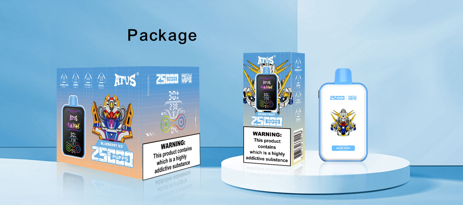 25000 Puffs Disposable Vape with Full screen rechargeable ATVS Electronic Cigarette Belgium France Retail wholesale australia vape