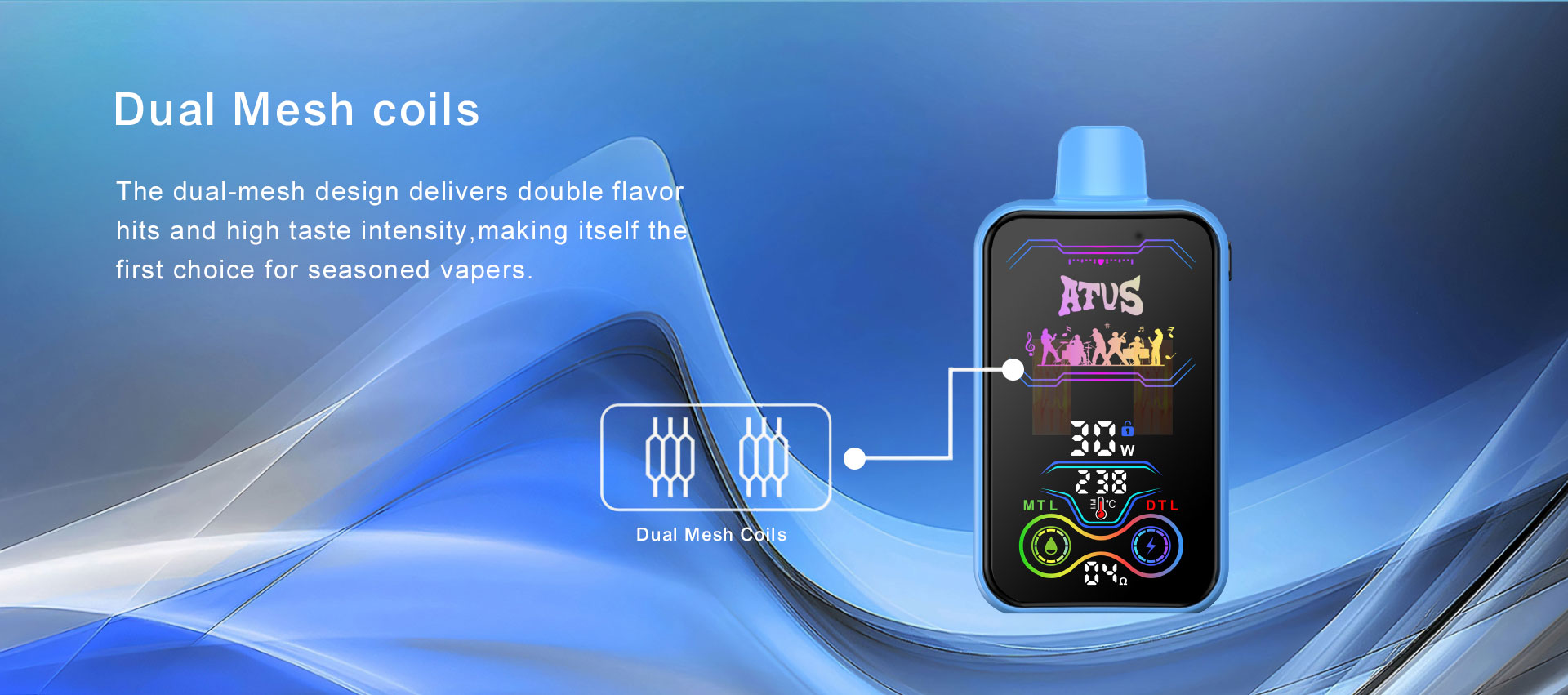 25000 Puffs Disposable Vape with Full screen rechargeable ATVS Electronic Cigarette Belgium France Retail wholesale australia vape