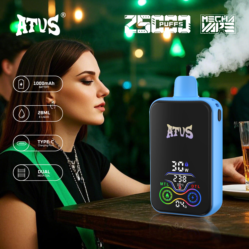 25000 Puffs Disposable Vape with Full screen rechargeable ATVS Electronic Cigarette Belgium France Retail wholesale australia vape
