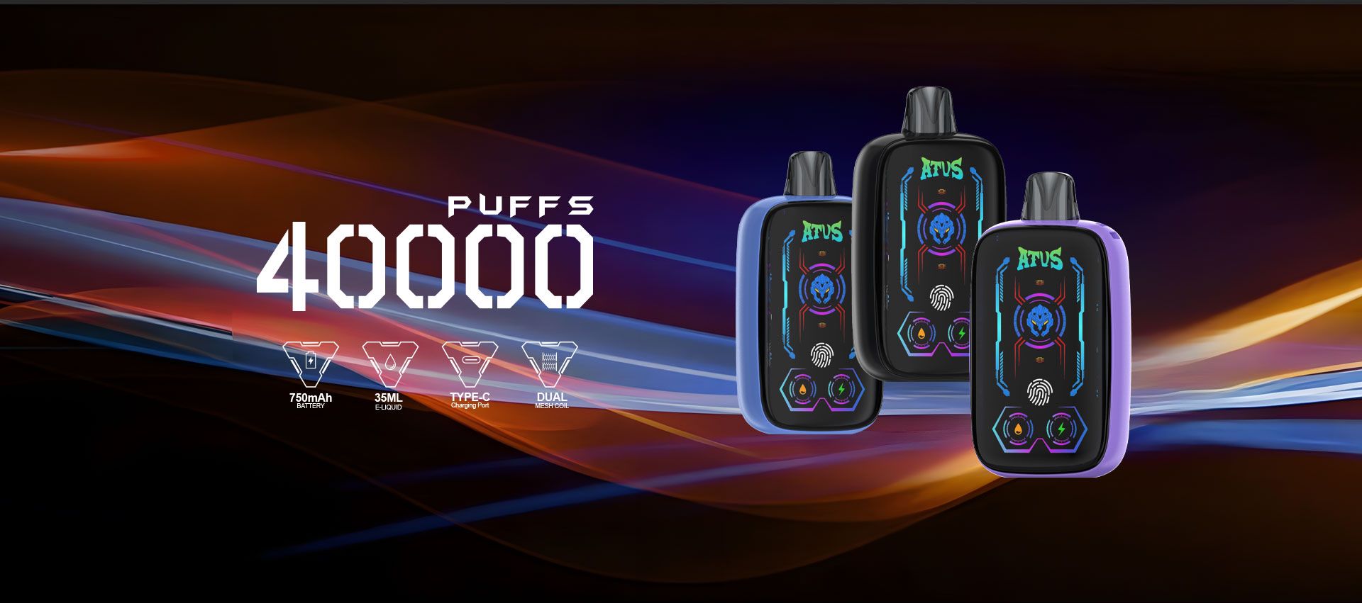 DE023 40000 Puffs Disposable Vape with Full screen rechargeable and adjustable airflow