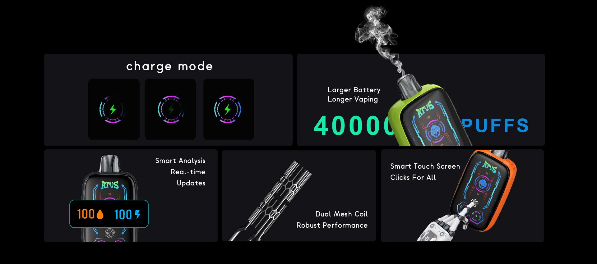 DE023 40000 Puffs Disposable Vape with Full screen rechargeable and adjustable airflow