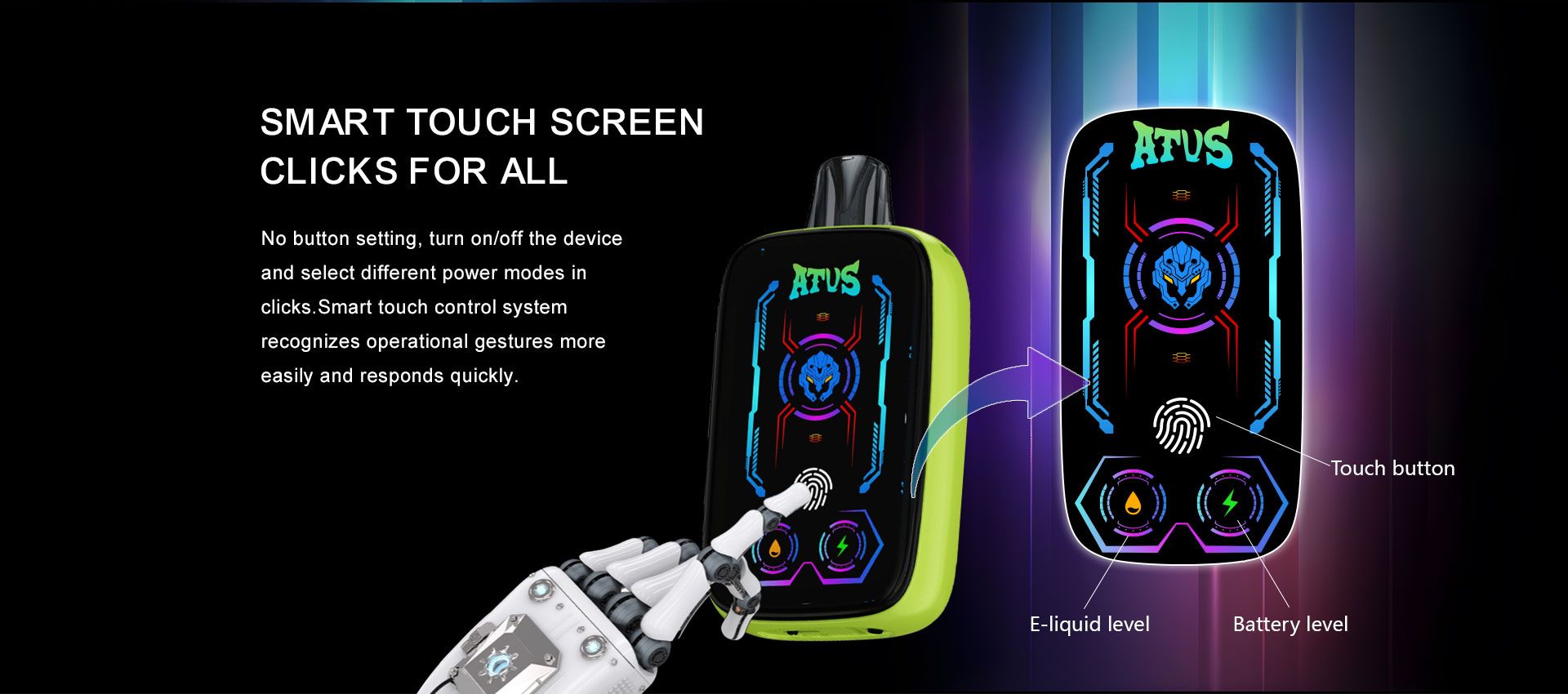 DE023 40000 Puffs Disposable Vape with Full screen rechargeable and adjustable airflow