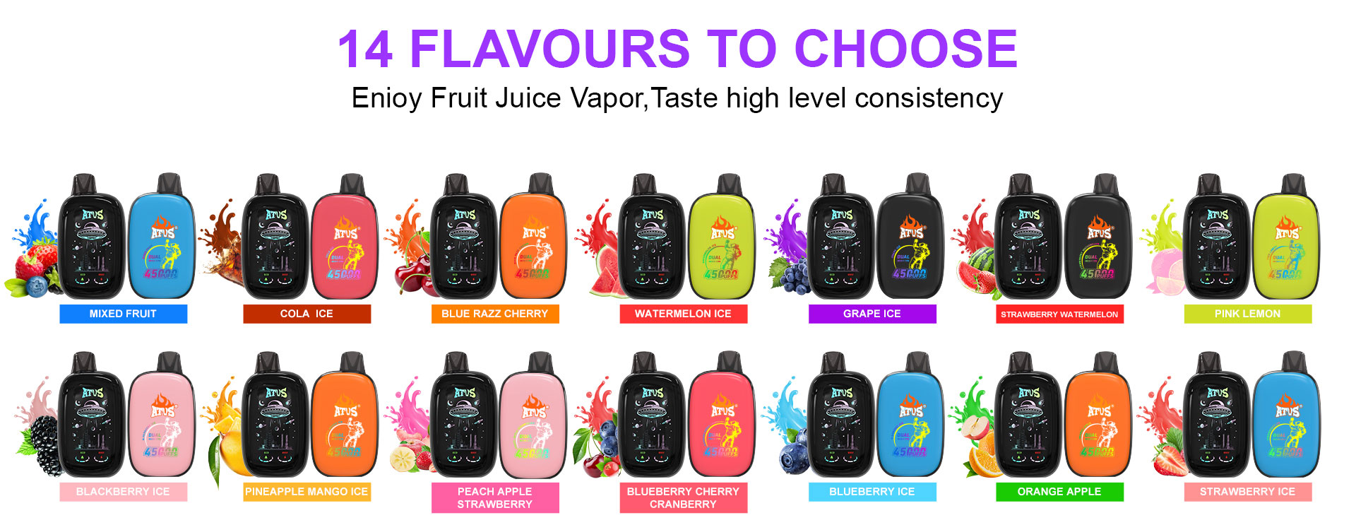 45000 puff Fruit Flavor Disposable Vape 750mAh Battery Vape 30K Puff
