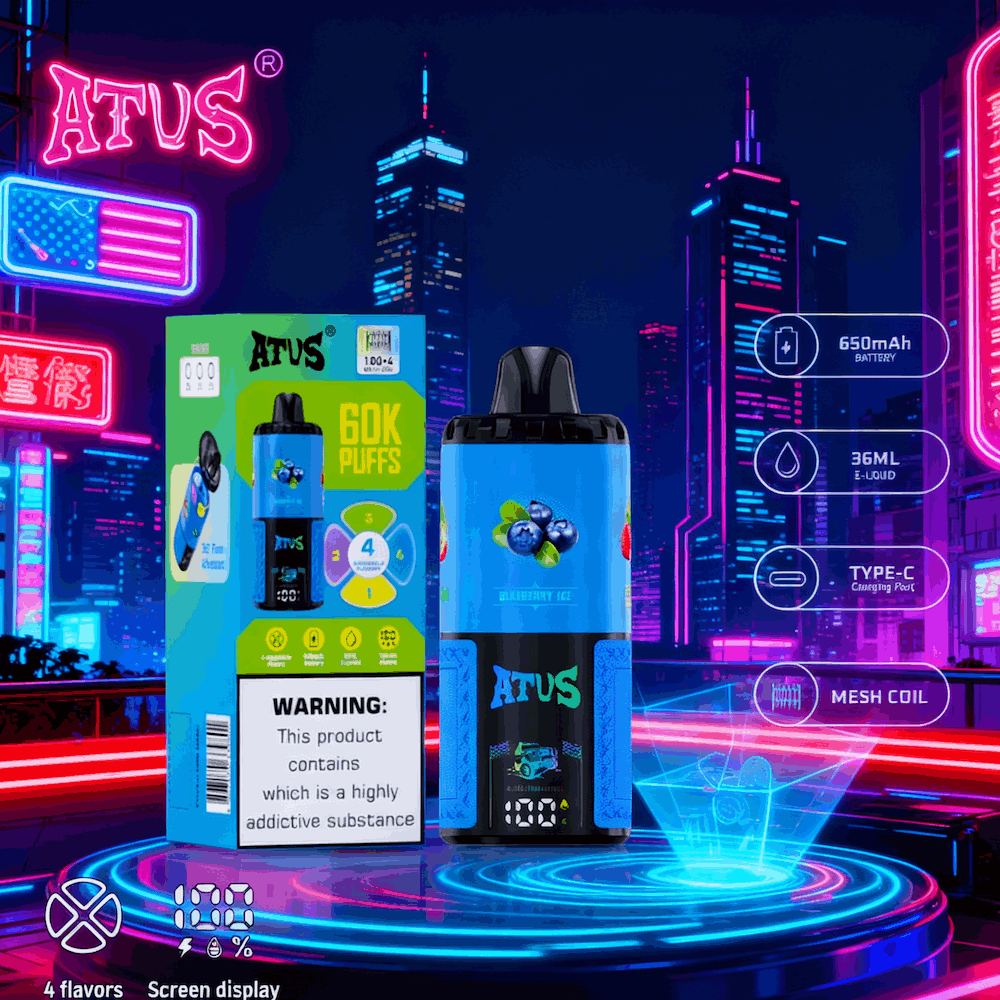 DE030 60000 Puffs Disposable Vape with Smart screen display and Quick charge adjustable flavor ATVS Vape